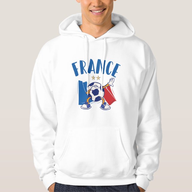 France Dabbing Soccer Ball Flag 2 stars Hoodie (Front)