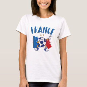 France Dabbing Soccer Ball Flag 2 stars T-Shirt