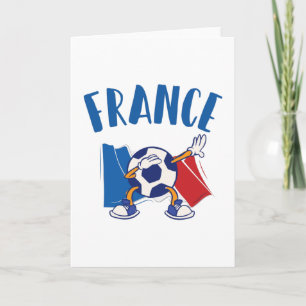 France Dabbing Soccer Ball Flag Card