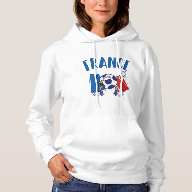 France Dabbing Soccer Ball Flag Hoodie (Front)
