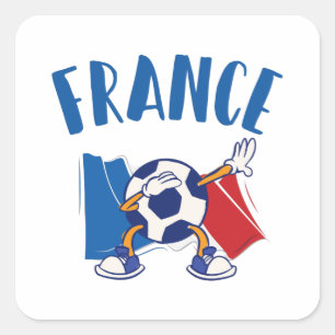 France Dabbing Soccer Ball Flag Square Sticker