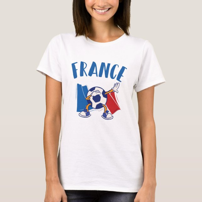 France Dabbing Soccer Ball Flag T-Shirt (Front)