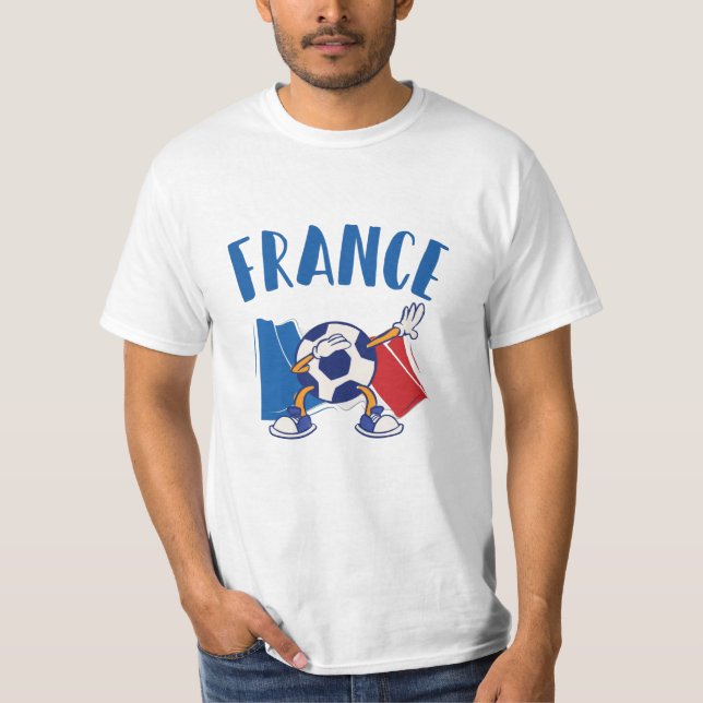 France Dabbing Soccer Ball Flag T-Shirt (Front)