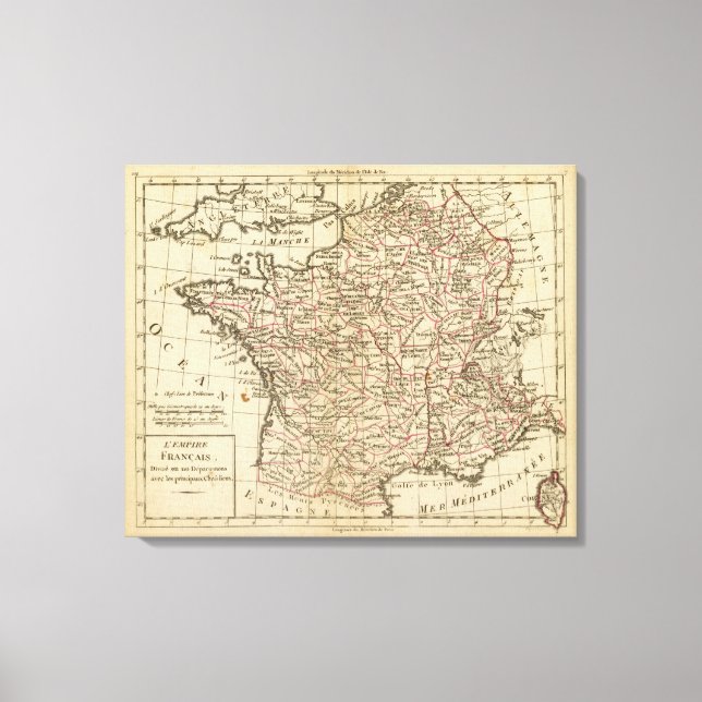 France, departemens canvas print (Front)