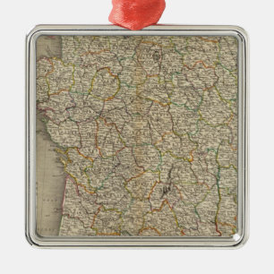 France Department Boundaries Metal Tree Decoration