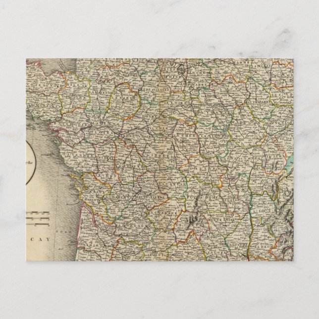France Department Boundaries Postcard (Front)