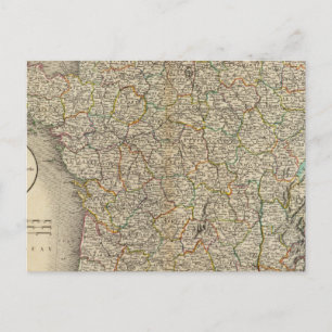 France Department Boundaries Postcard