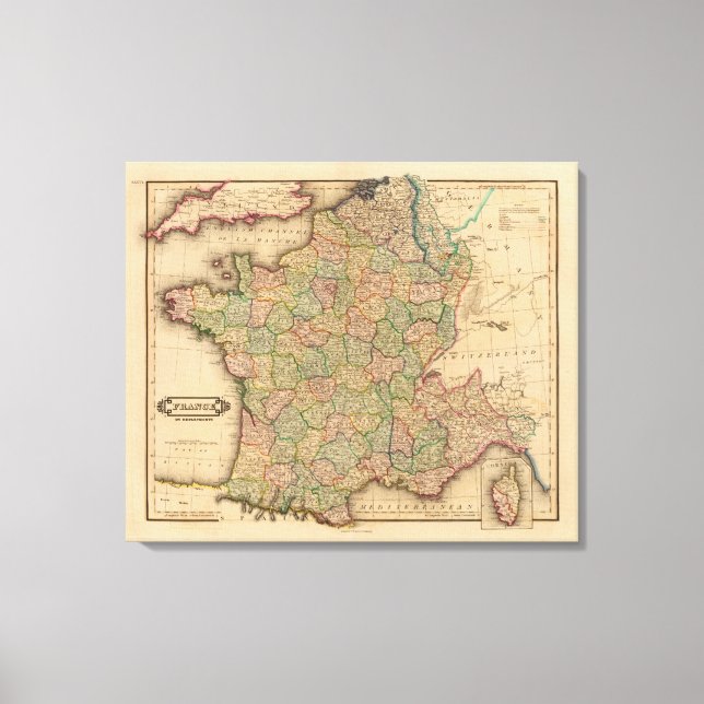 France, departments canvas print (Front)