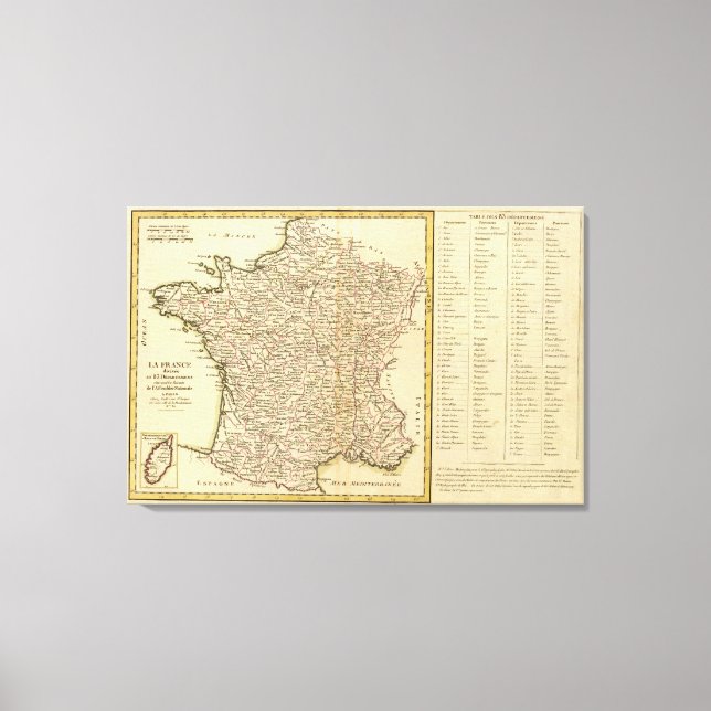 France Departments Canvas Print (Front)
