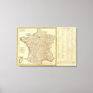France Departments Canvas Print