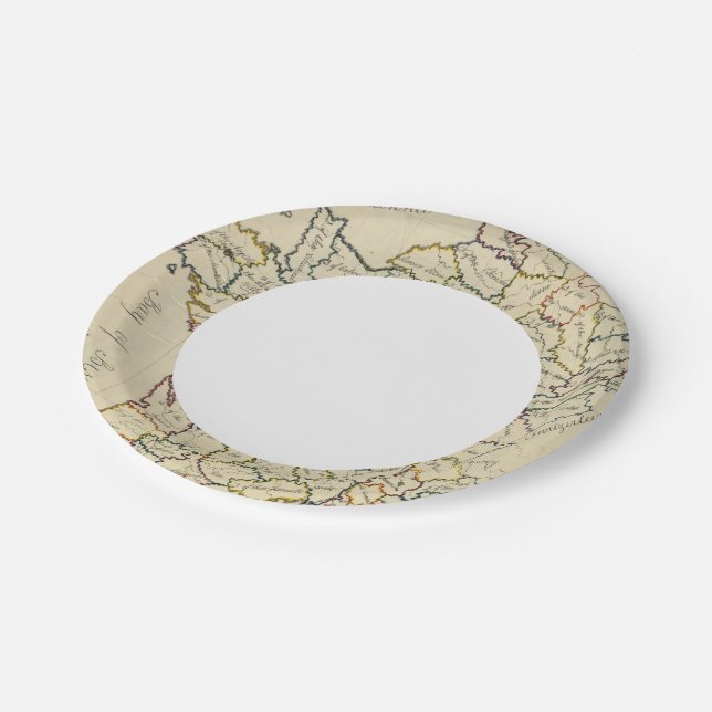 France departments paper plate (Angled)