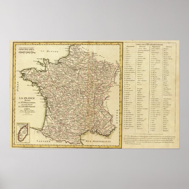 France Departments Poster (Front)