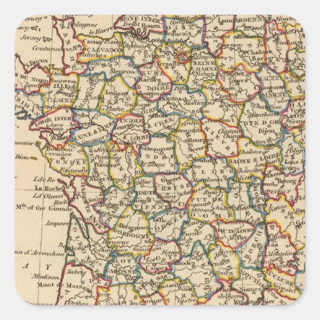 France, Departments Square Sticker (Front)