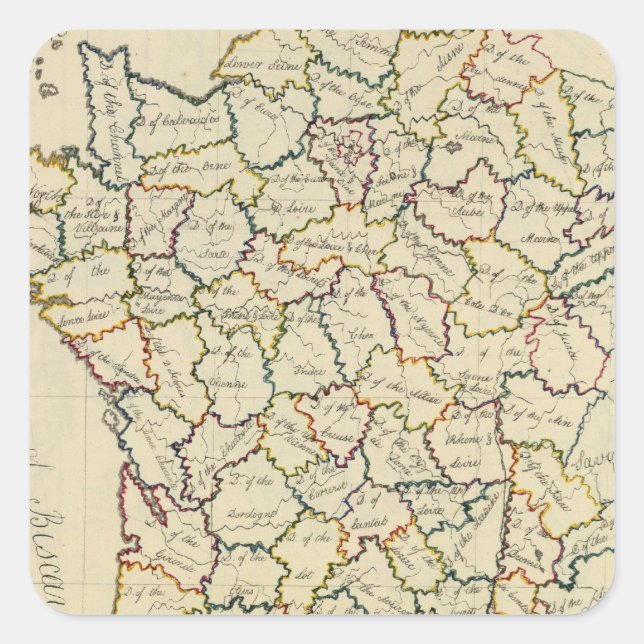 France departments square sticker (Front)