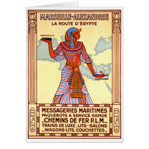 France Egypt Restored Vintage Travel Poster