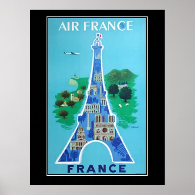 France Eifel Tower Travel Vintage French poster (Front)