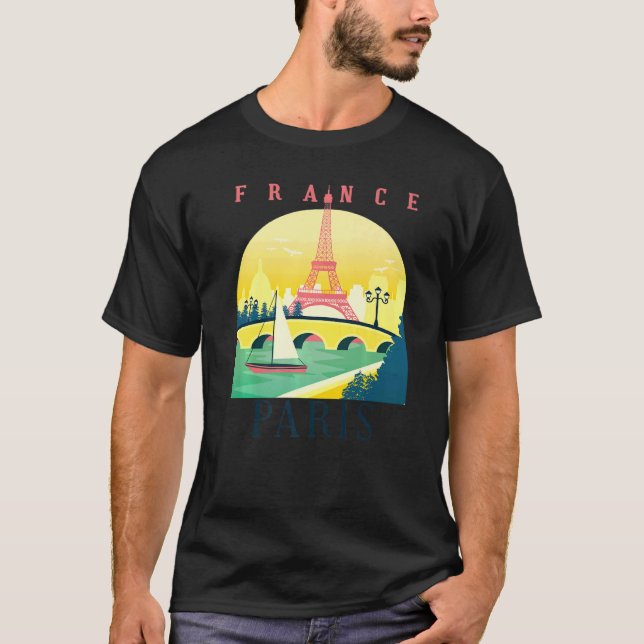 France Eiffel Tower Parisian City French Landmark  T-Shirt (Front)