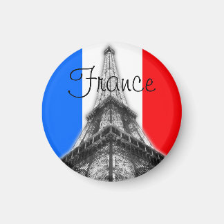 France Eiffel Tower Round Magnet