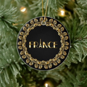 France, elegant gold design, ceramic tree decoration