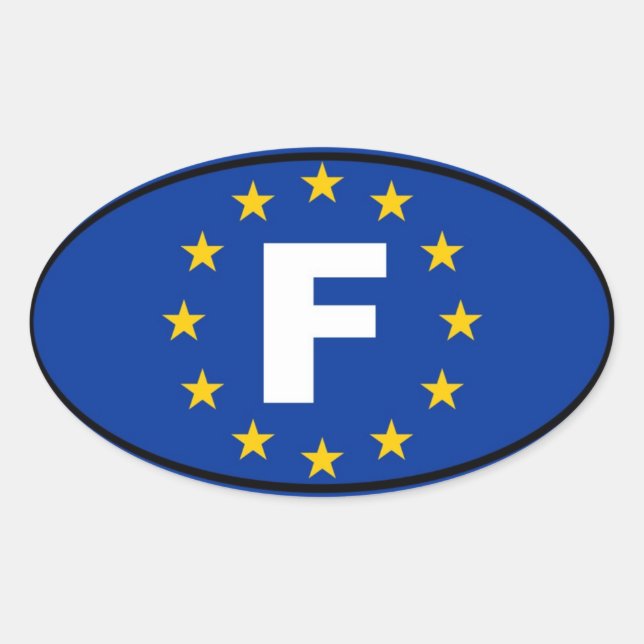 France - European Union Oval Sticker (Front)