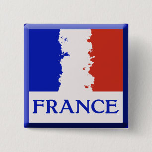 FRANCE FLAG 15 CM SQUARE BADGE