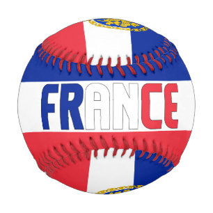 France Flag and Coat of Arms Patriotic Baseball