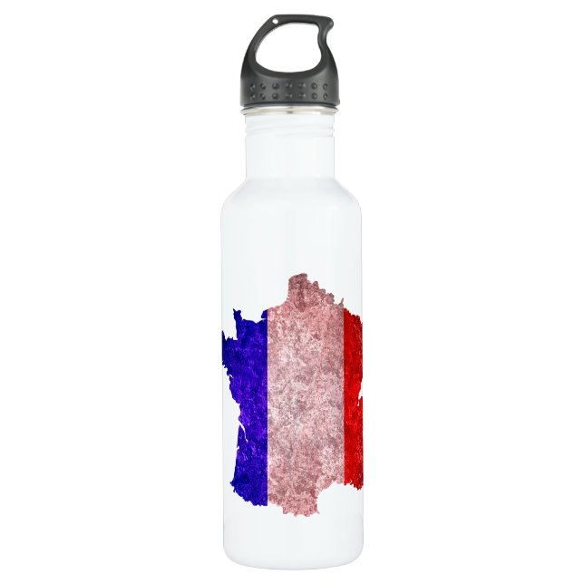 France Flag and Map 710 Ml Water Bottle (Front)