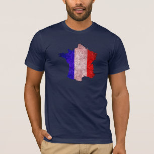 France Flag and Map T-Shirt