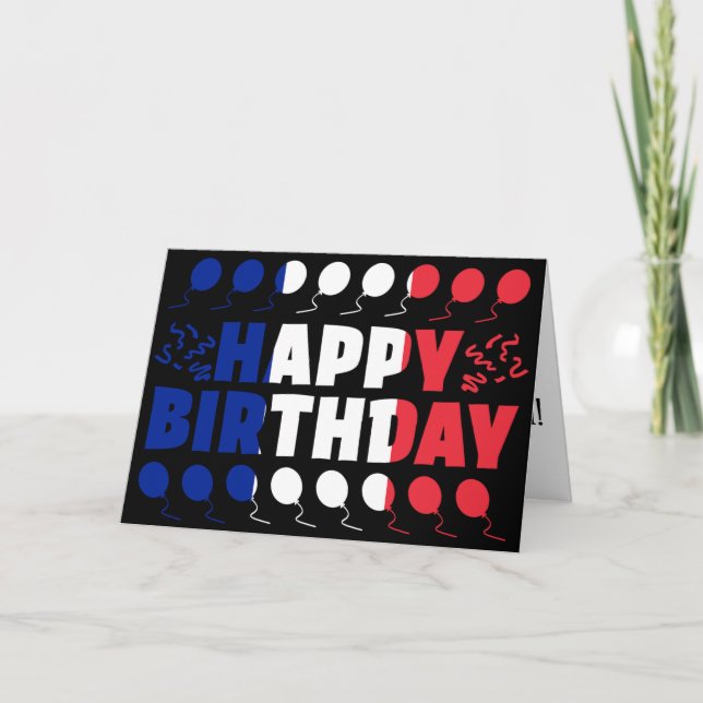 France Flag Birthday Card (Front)