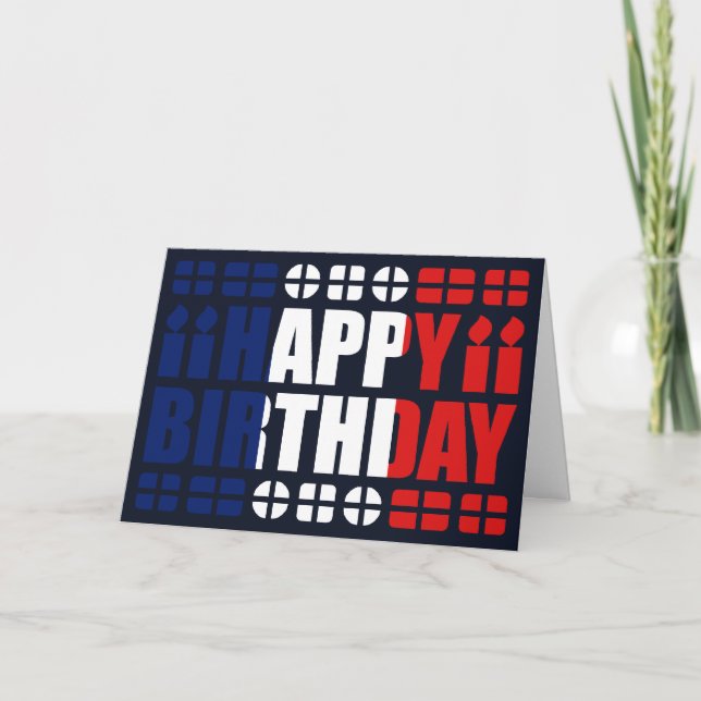 France Flag Birthday Card (Front)