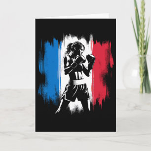 France Flag Boxer - Female Kickboxing Card