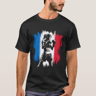 France Flag Boxer - Female Kickboxing T-Shirt