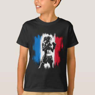 France Flag Boxer - Female Kickboxing T-Shirt
