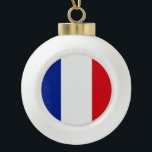 France Flag Ceramic Ball Christmas Ornament<br><div class="desc">France Flag Feel free to modify the design according to your own preferences. You may change the design location, orientation, background colours and size. Also, you may add your own text, or slogan set its font, location and size, all in order to create the ultimate personal gift for you and...</div>