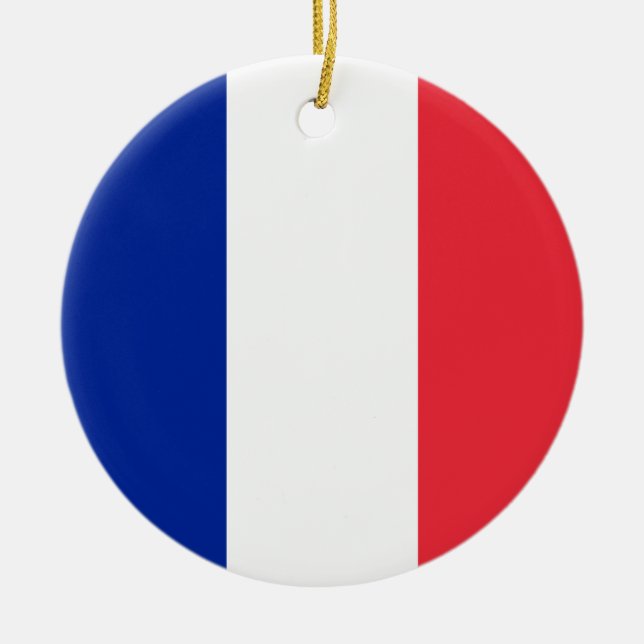 France Flag Ceramic Tree Decoration (Front)