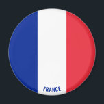 France Flag Charming Patriotic Magnet<br><div class="desc">France Flag Charming Patriotic Magnet with the France flag displayed all over the magnet. Country name is subtly integrated in the design on the bottom. Text is fully customizable using "Customize it!" feature. This beautiful France Magnet is the stylish gift for any occasion. © 2022 CountriesOfTheWorld</div>
