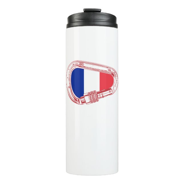 France Flag Climbing Carabiner Thermal Tumbler (Front)