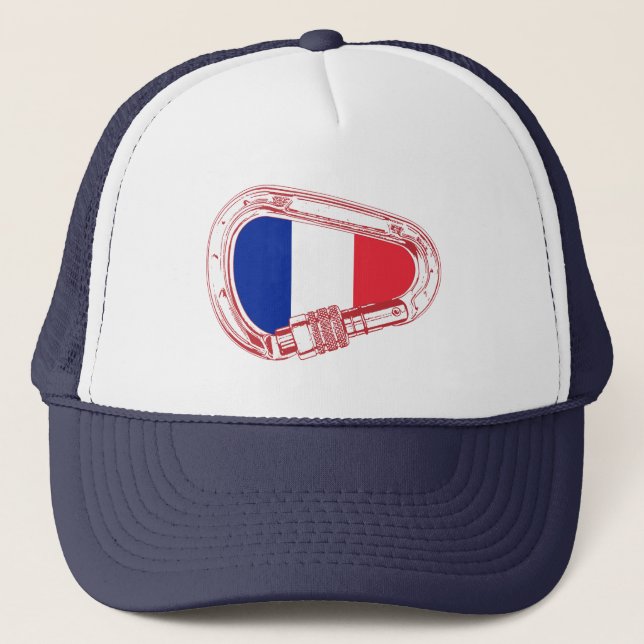 France Flag Climbing Carabiner Trucker Hat (Front)