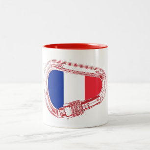 France Flag Climbing Carabiner Two-Tone Coffee Mug