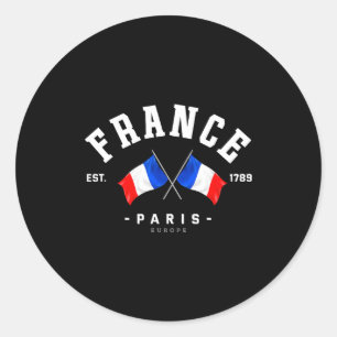 France Flag French Gift France Friend France Paris Classic Round Sticker