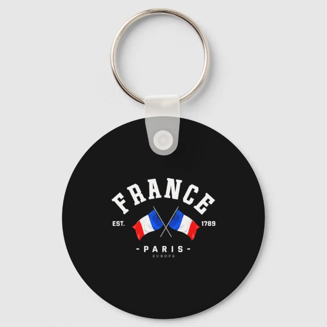 France Flag French Gift France Friend France Paris Key Ring (Front)