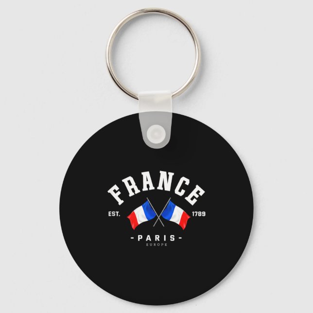 France Flag French Gift France Friend France Paris Key Ring (Front)
