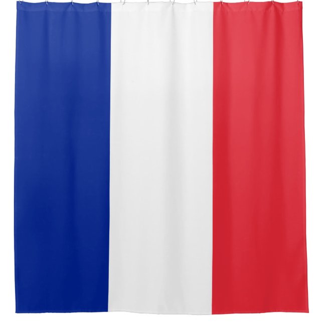 France Flag French Tricolour Blue White Red Shower Curtain (Front)