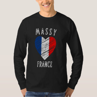 France Flag Heart Massy City T-Shirt