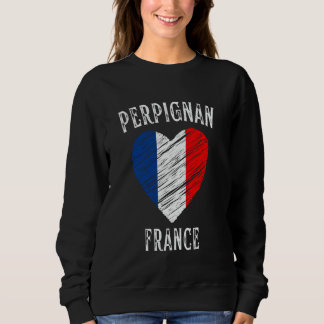 France Flag Heart Perpignan City Sweatshirt