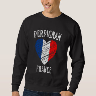 France Flag Heart Perpignan City Sweatshirt