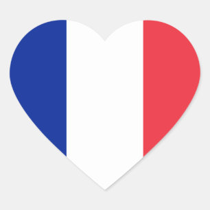 France Flag Heart Sticker