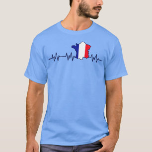 France Flag Heartbeat Pulse French T-Shirt