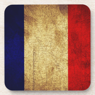 France Flag in Grunge Coaster