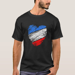 France Flag in Heart Shape A French  Idea T-Shirt